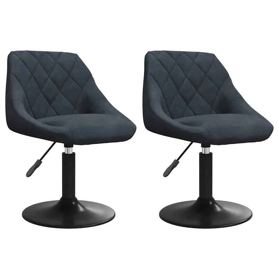 Chaises pivotantes à dîner lot de 2 Gris foncé Velours - 2