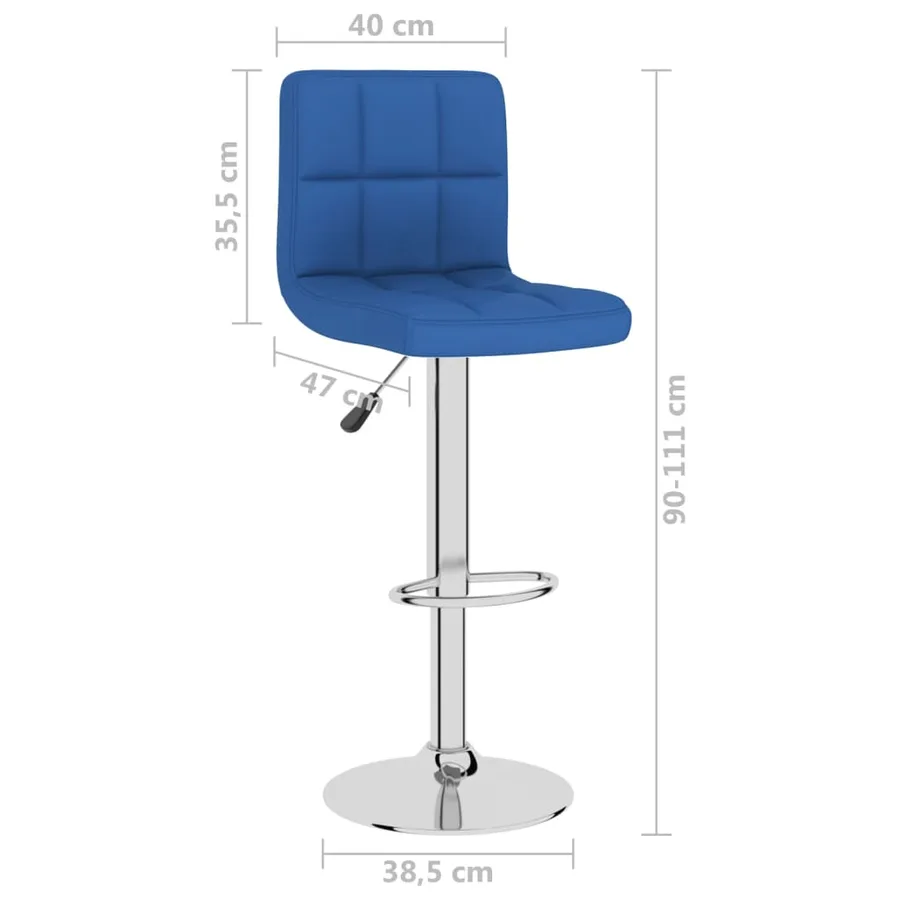 Tabourets de bar lot de 2 bleu tissu - 10