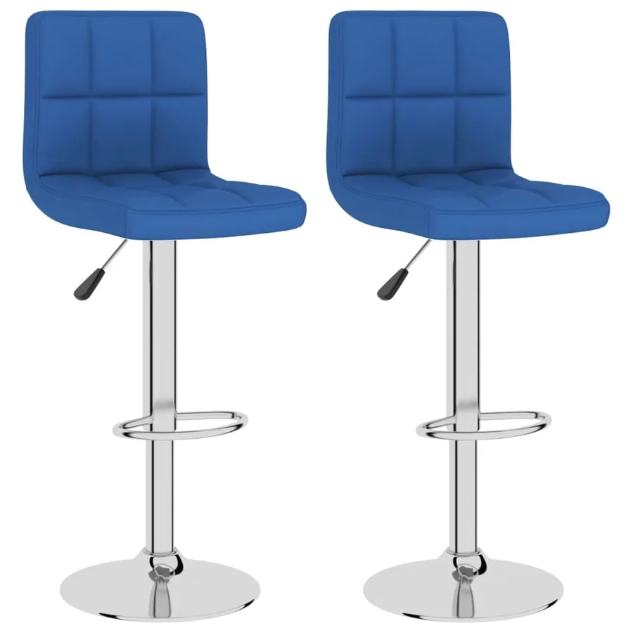 Tabourets de bar lot de 2 bleu tissu - 2