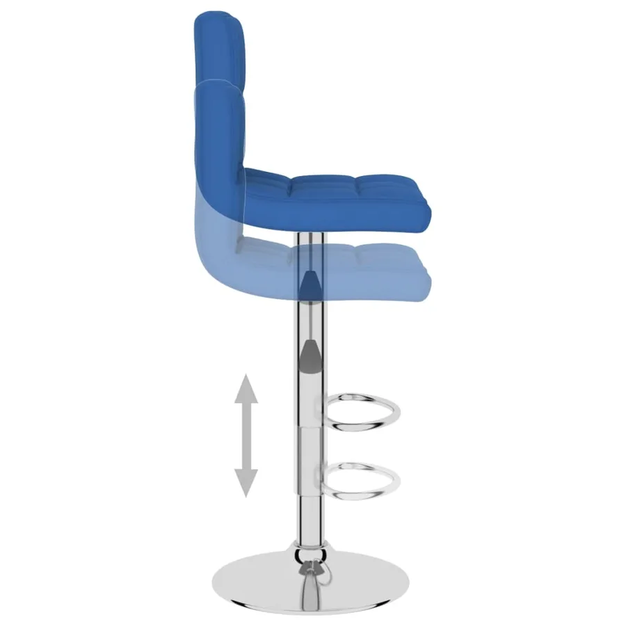 Tabourets de bar lot de 2 bleu tissu - 7