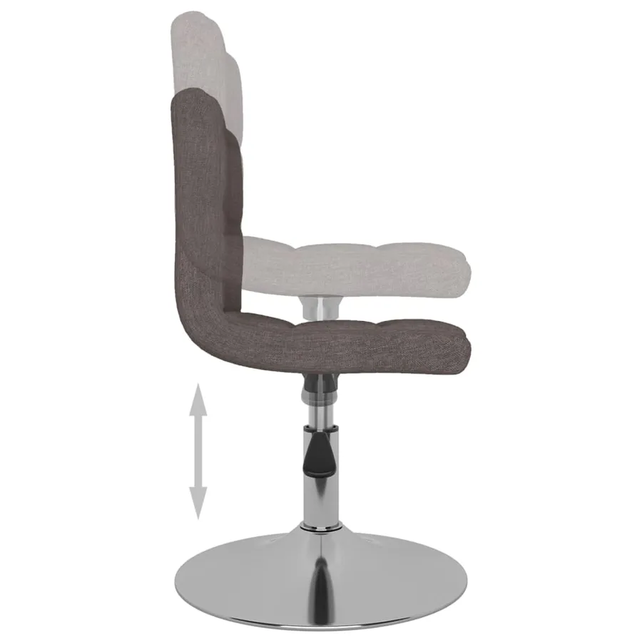 Tabouret de bar pivotant Taupe Tissu - 8