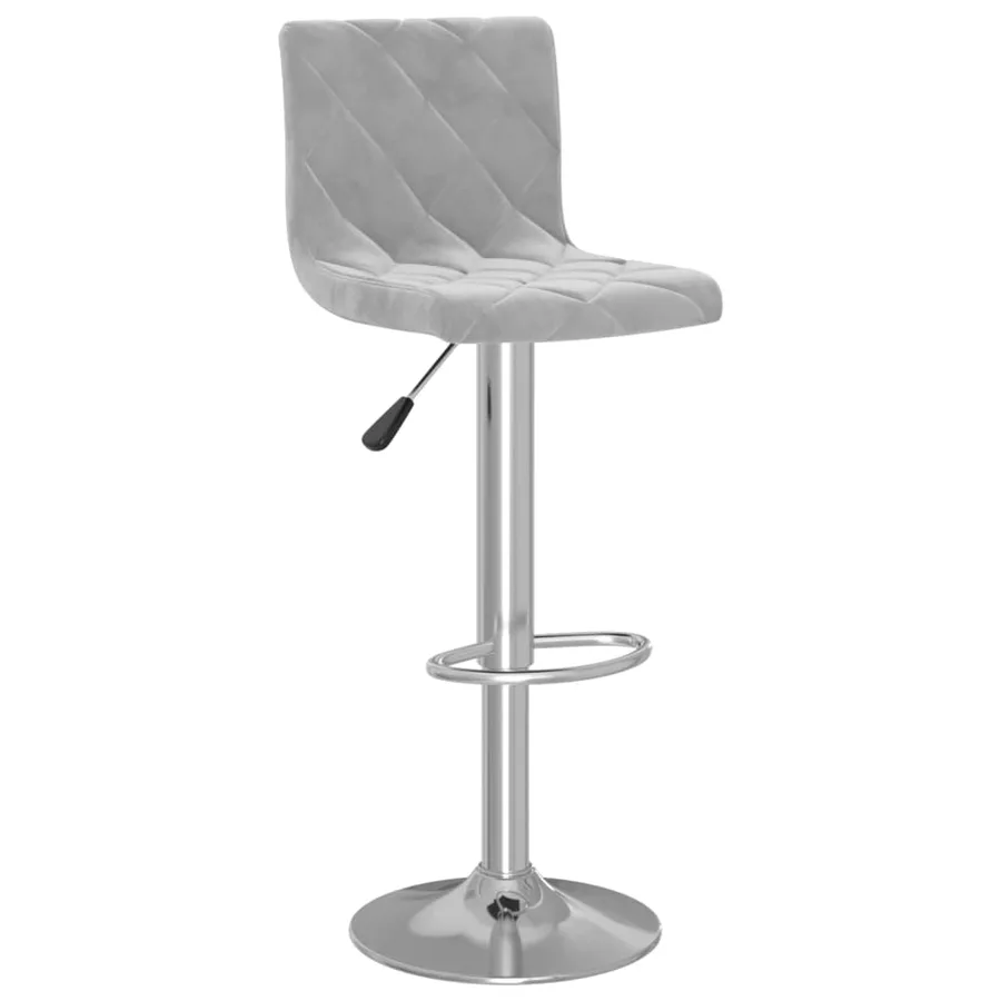 Tabourets de bar lot de 2 gris clair velours - 3
