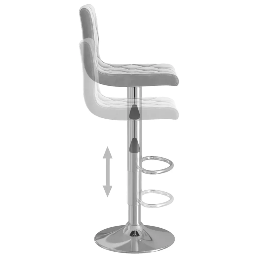 Tabourets de bar lot de 2 gris clair velours - 7