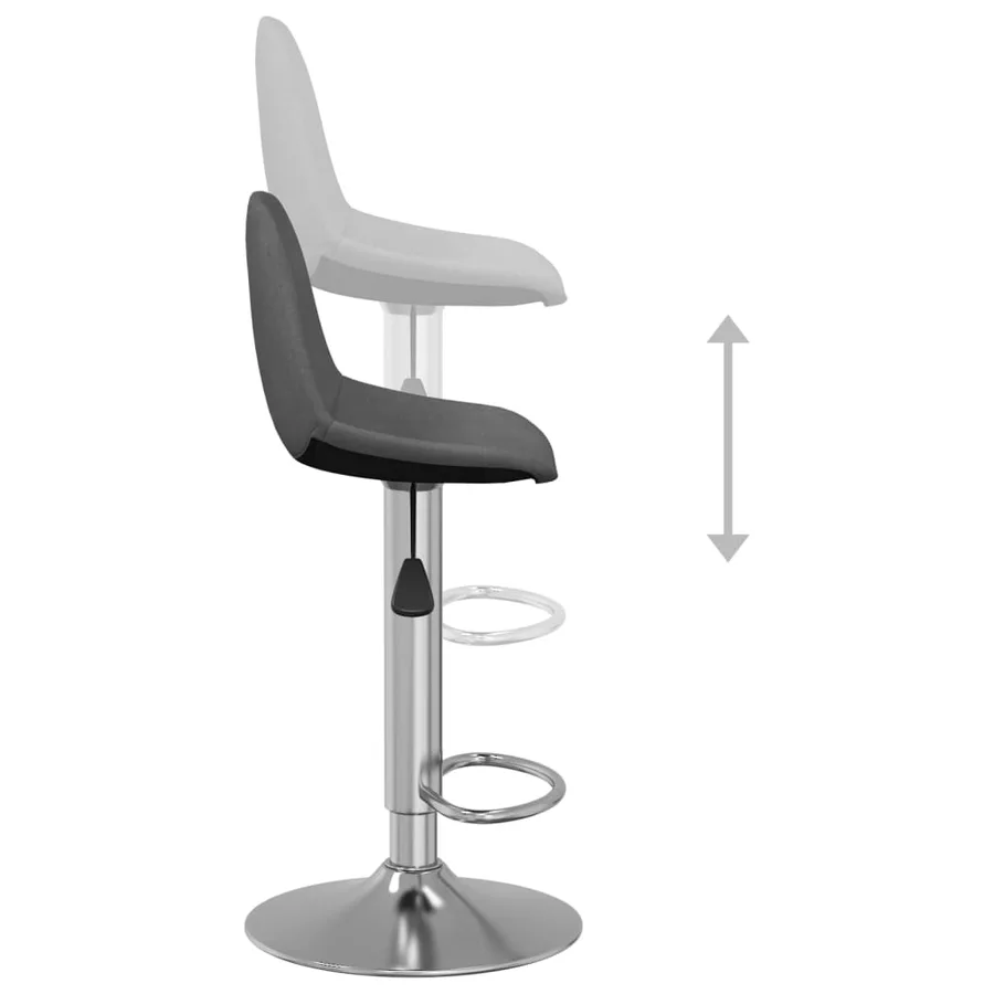 Tabourets de bar lot de 2 gris foncé tissu - 8