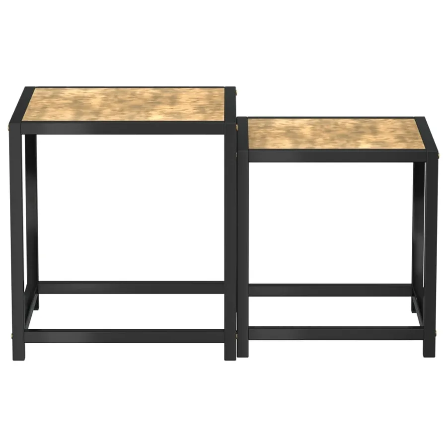 Tables à thé 2 pcs MDF Noir et jaune - 3