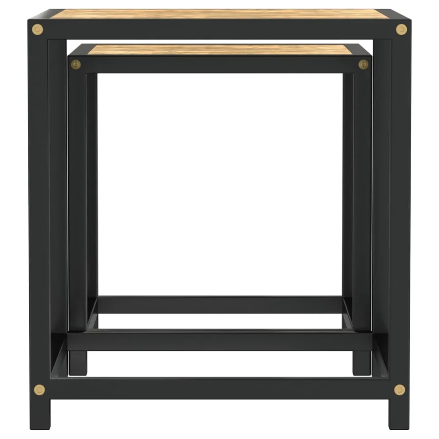 Tables à thé 2 pcs MDF Noir et jaune - 4