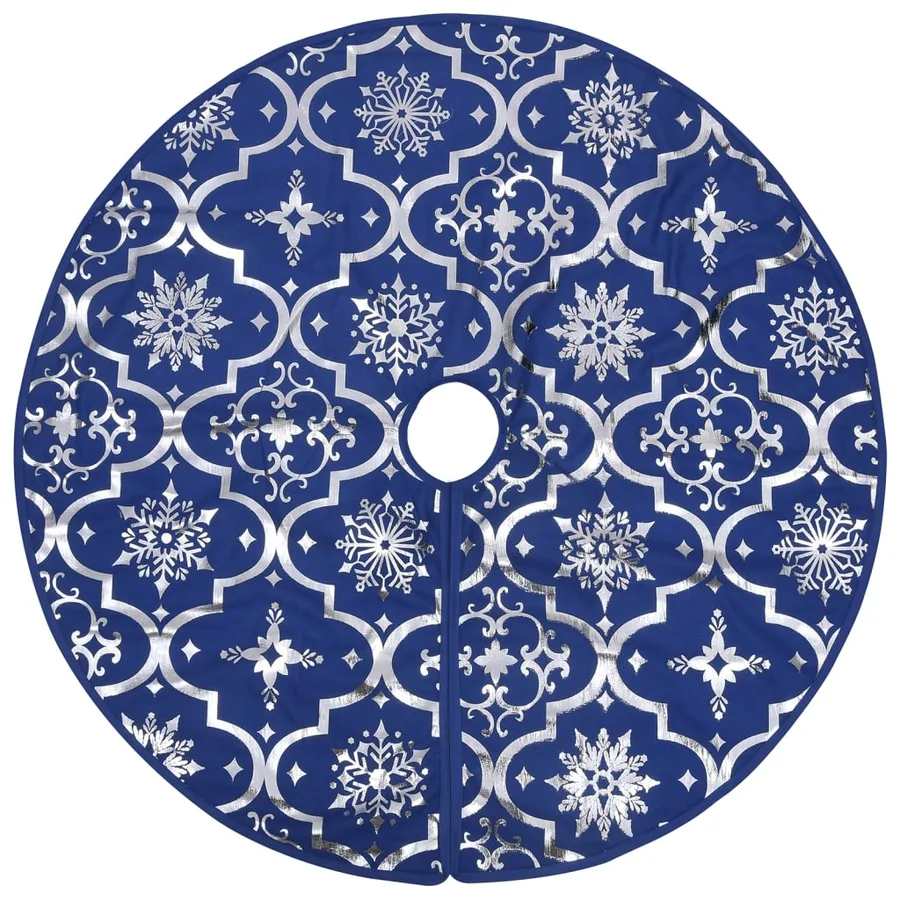 Jupe de sapin de Noël de luxe avec chaussette Bleu 90 cm Tissu - 3
