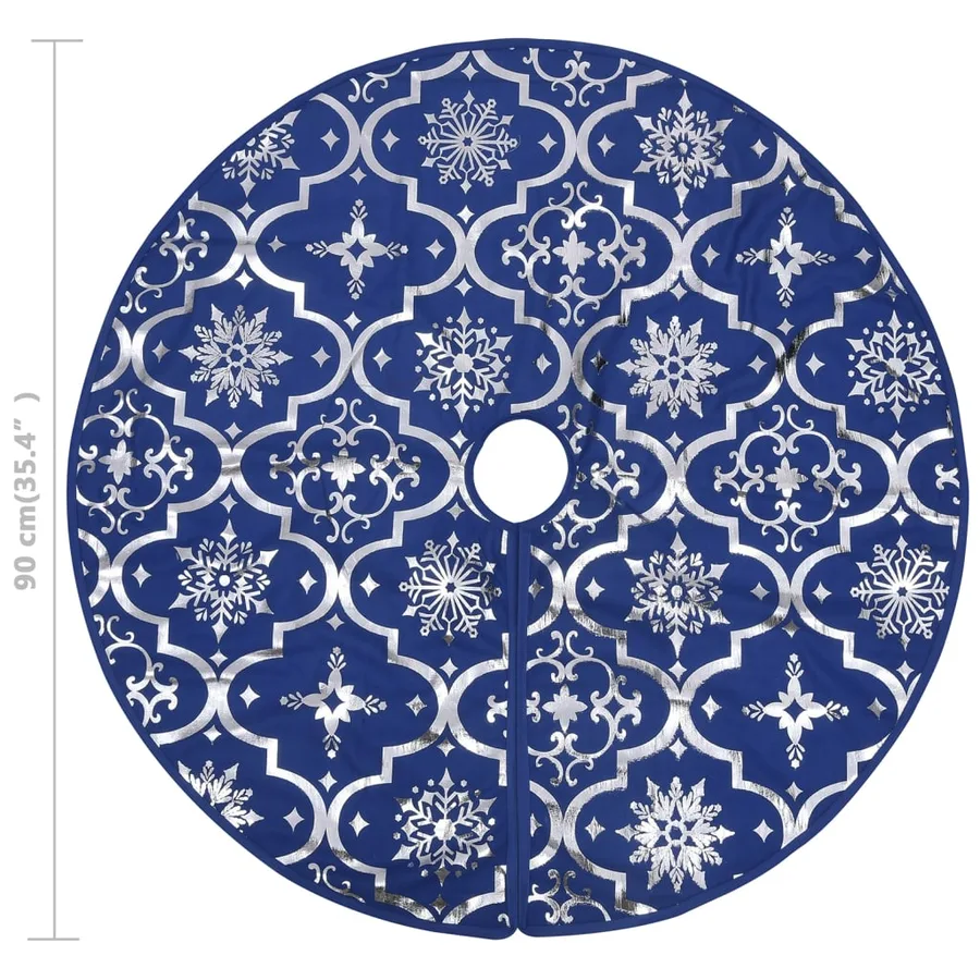 Jupe de sapin de Noël de luxe avec chaussette Bleu 90 cm Tissu - 8