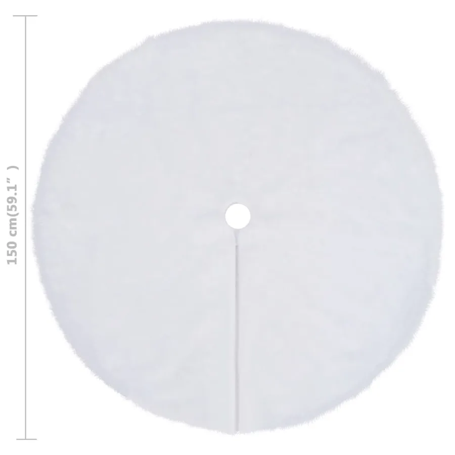 Jupe de sapin de Noël blanche 150 cm en fausse fourrure - 6