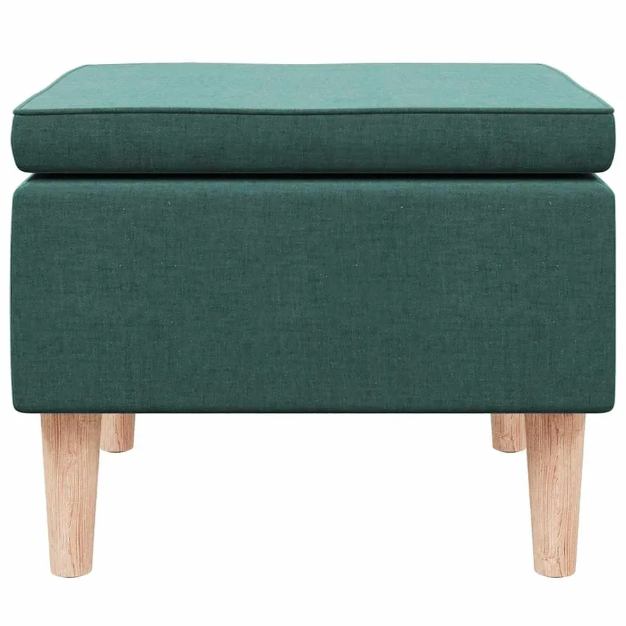 Tabouret avec pieds en bois Vert foncé Tissu - 5