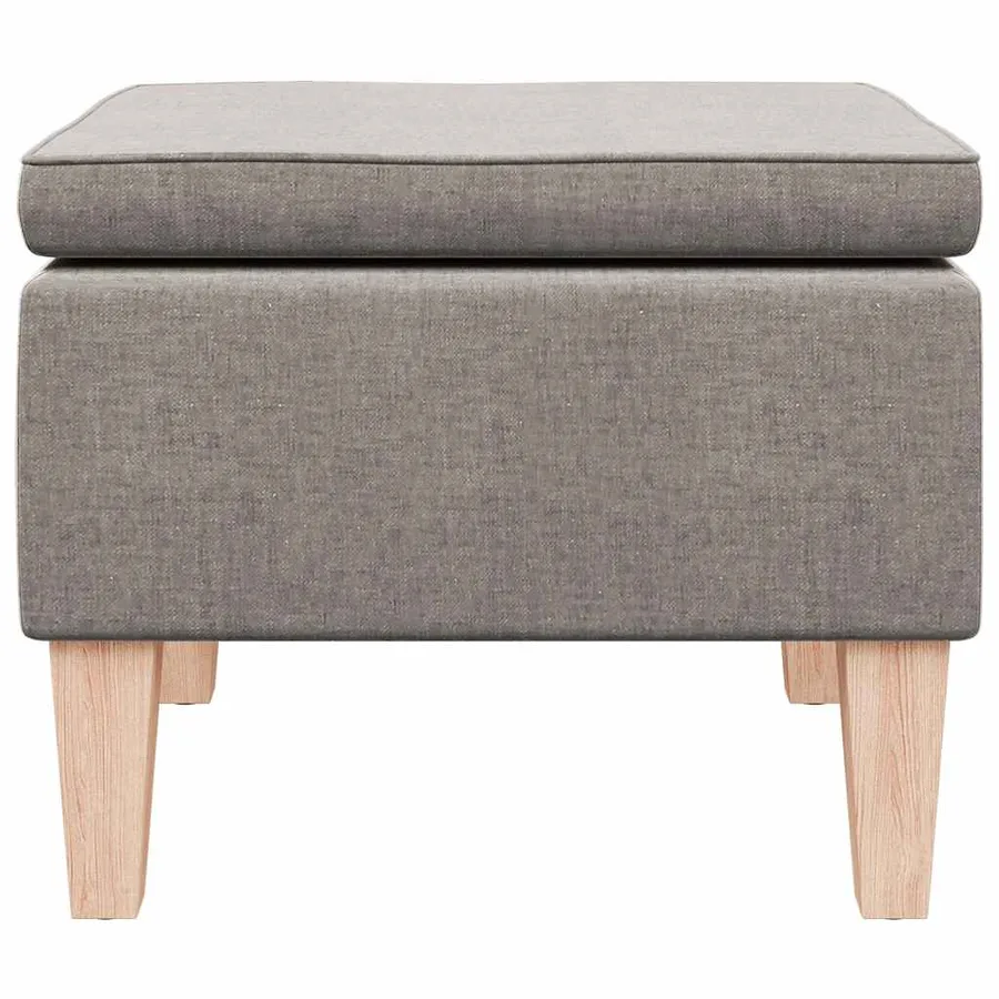Tabouret avec pieds en bois Taupe Tissu - 3