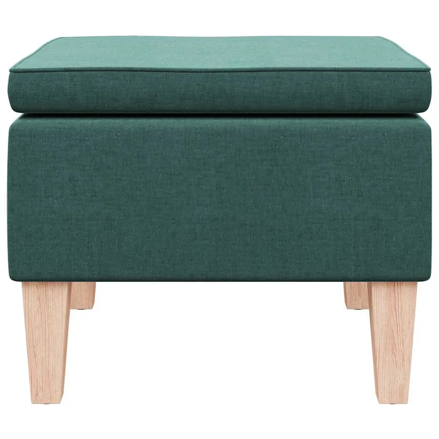 Tabouret avec pieds en bois Vert foncé Tissu - 5