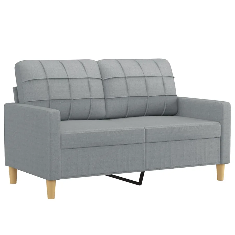 Ensemble de canapés 4 pcs avec coussins Gris clair Tissu - 4