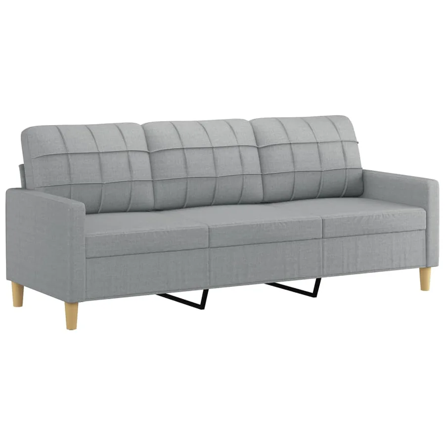 Ensemble de canapés 4 pcs avec coussins Gris clair Tissu - 5