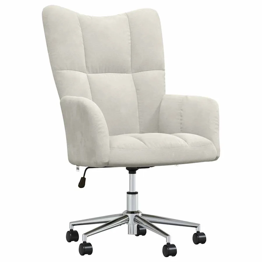 Chaise de relaxation Blanc crème Velours - 2