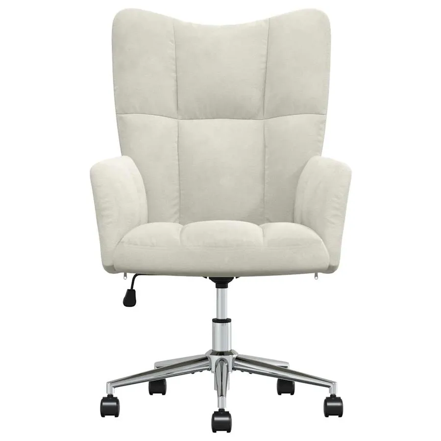 Chaise de relaxation Blanc crème Velours - 3