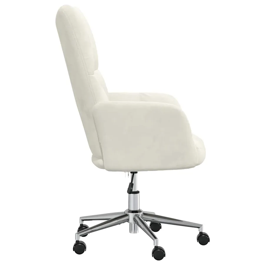 Chaise de relaxation Blanc crème Velours - 4
