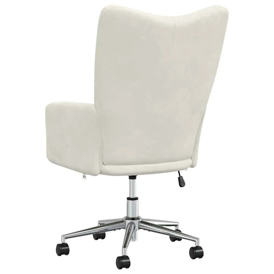 Chaise de relaxation Blanc crème Velours - 5
