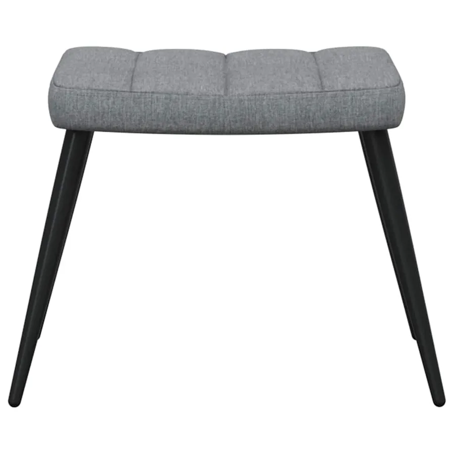 Chaise de relaxation avec tabouret Gris clair Tissu - 5
