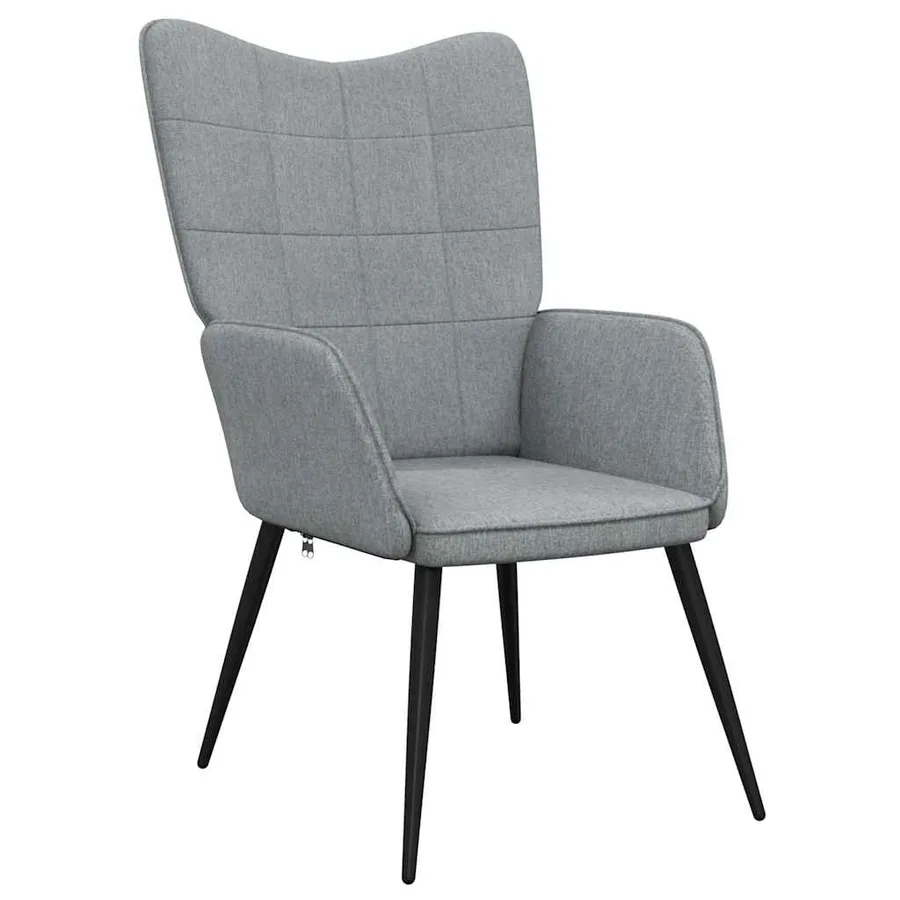 Chaise de relaxation avec tabouret Gris clair Tissu - 6