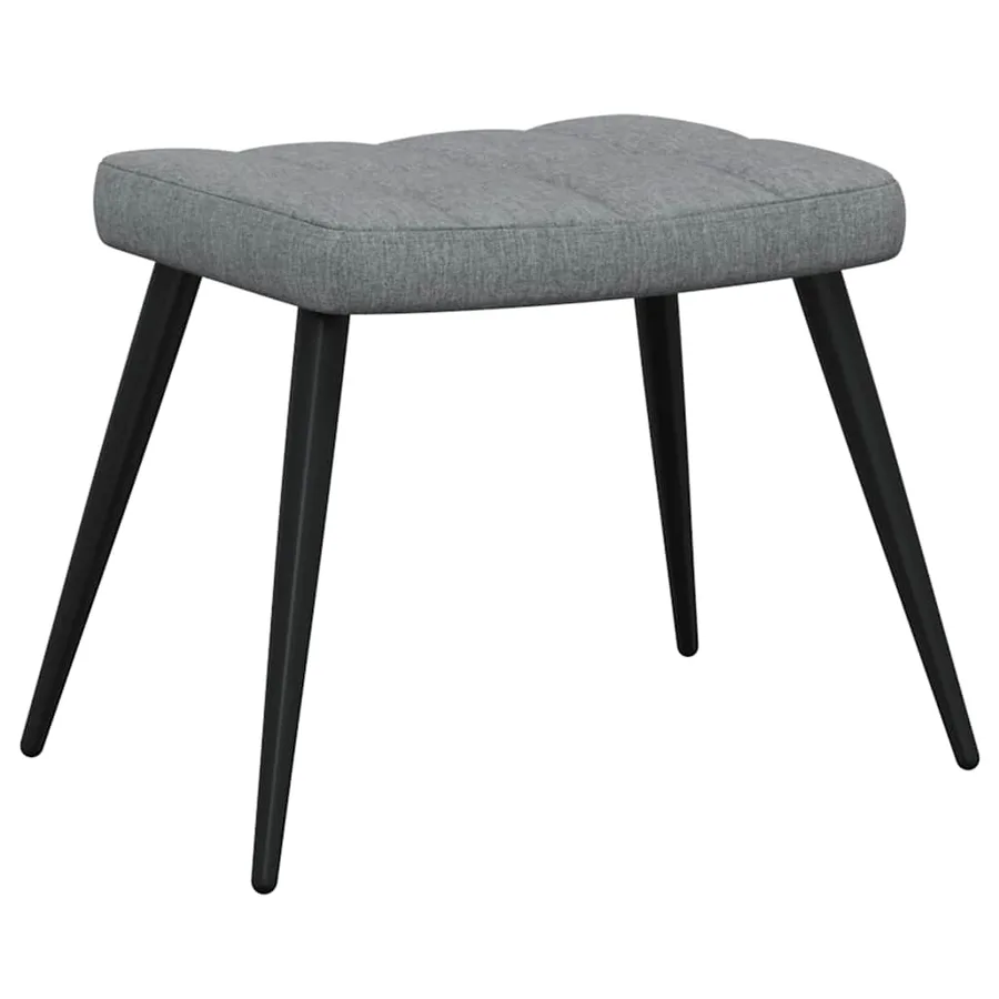 Chaise de relaxation avec tabouret Gris clair Tissu - 7