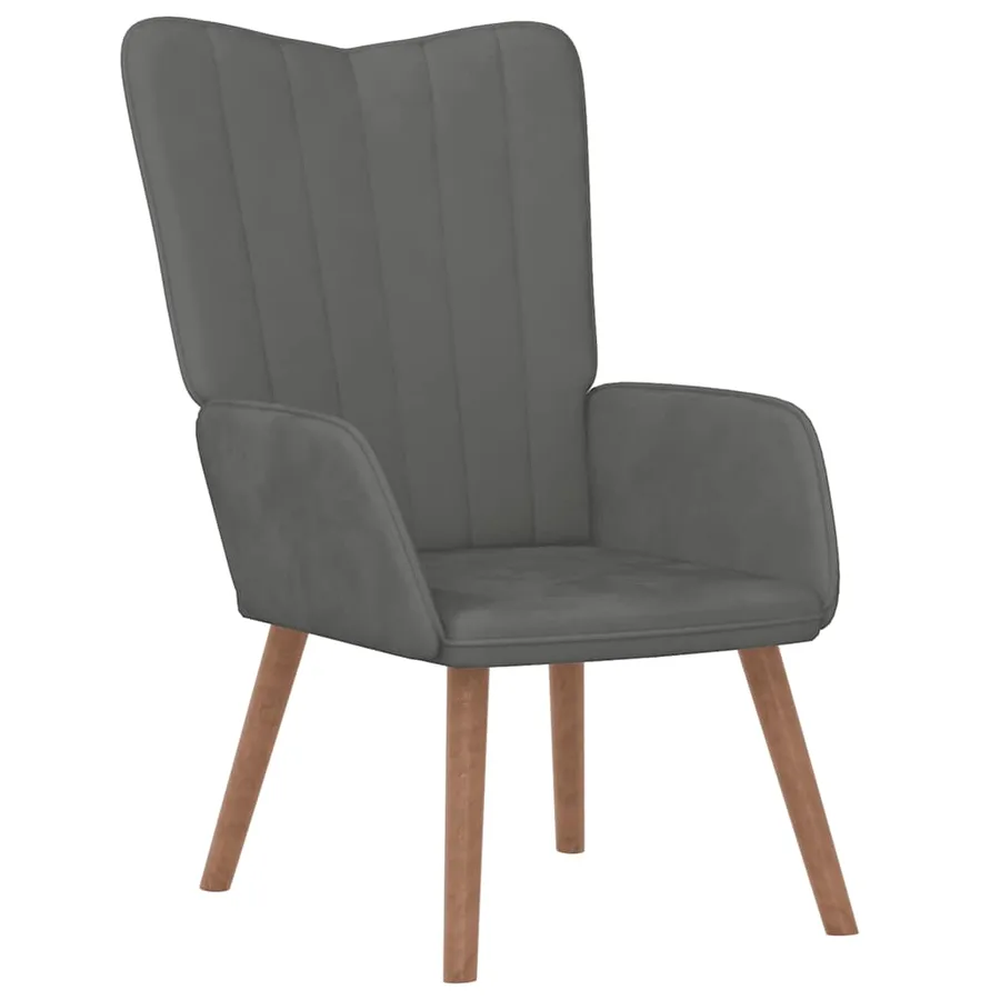 Chaise de relaxation Gris foncé Velours - 2