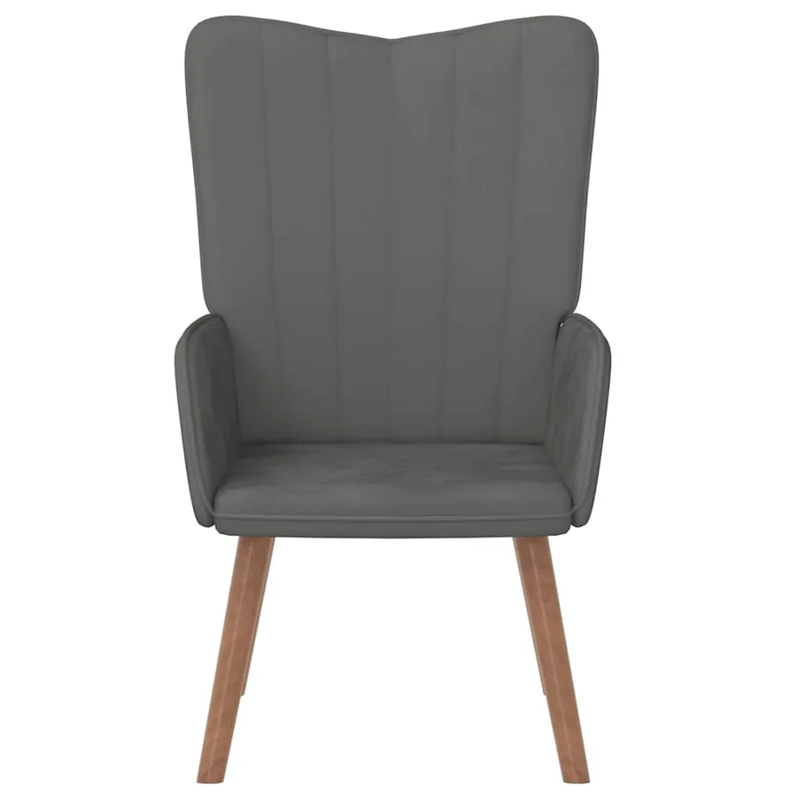 Chaise de relaxation Gris foncé Velours - 3