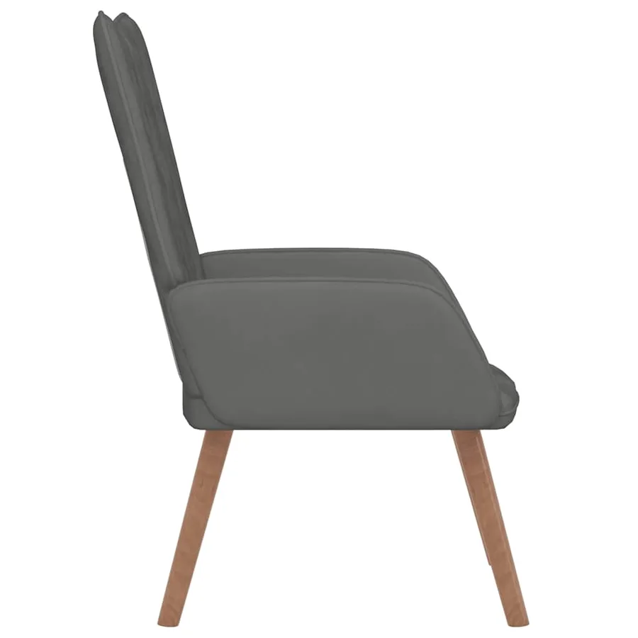 Chaise de relaxation Gris foncé Velours - 4