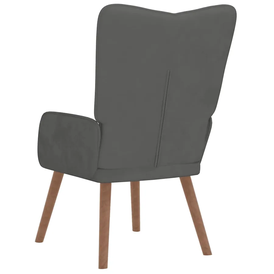 Chaise de relaxation Gris foncé Velours - 5