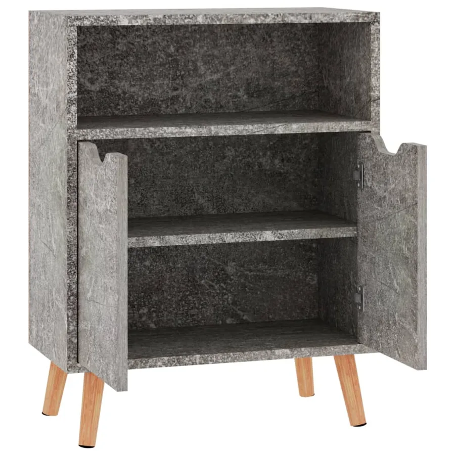 Buffet gris béton 60x30x72 cm bois d'ingénierie - 5