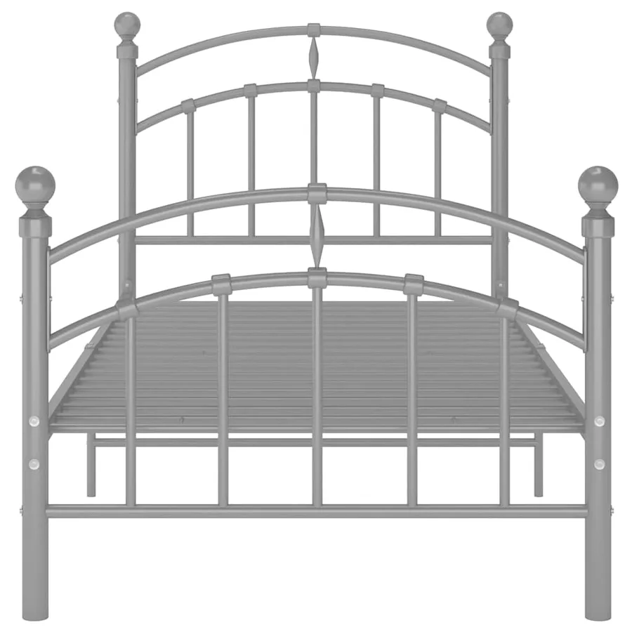 Cadre de lit sans matelas gris métal 100x200 cm - 3