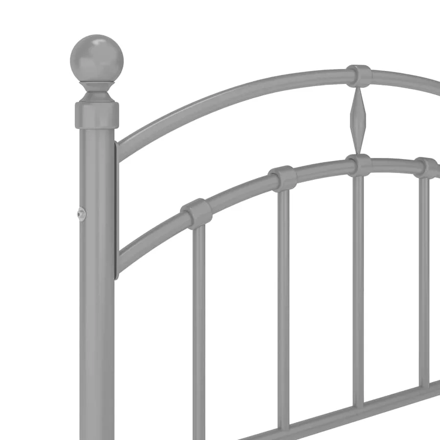Cadre de lit sans matelas gris métal 100x200 cm - 6