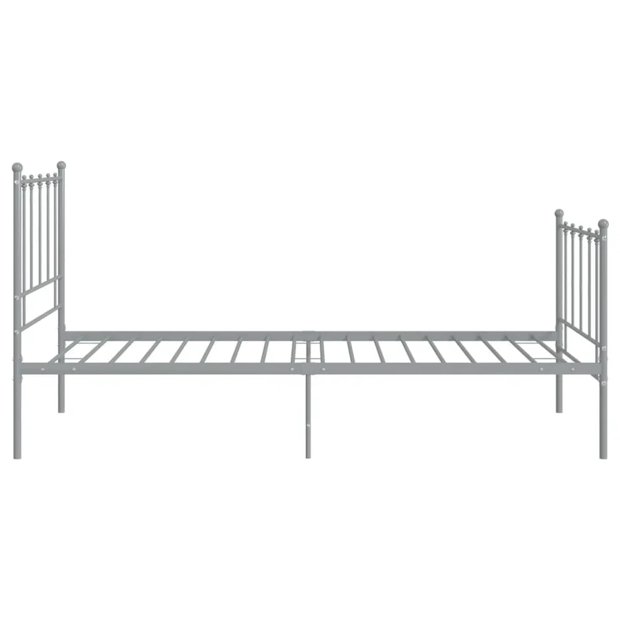 Cadre de lit sans matelas gris métal 100x200 cm - 3