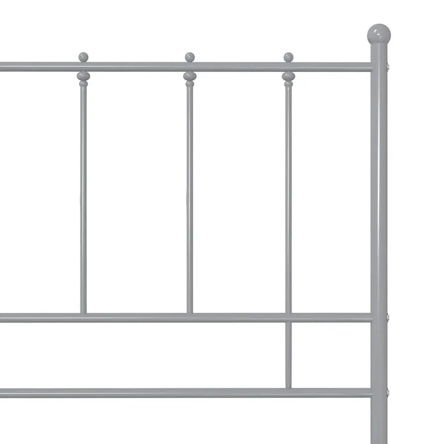 Cadre de lit sans matelas gris métal 100x200 cm - 5
