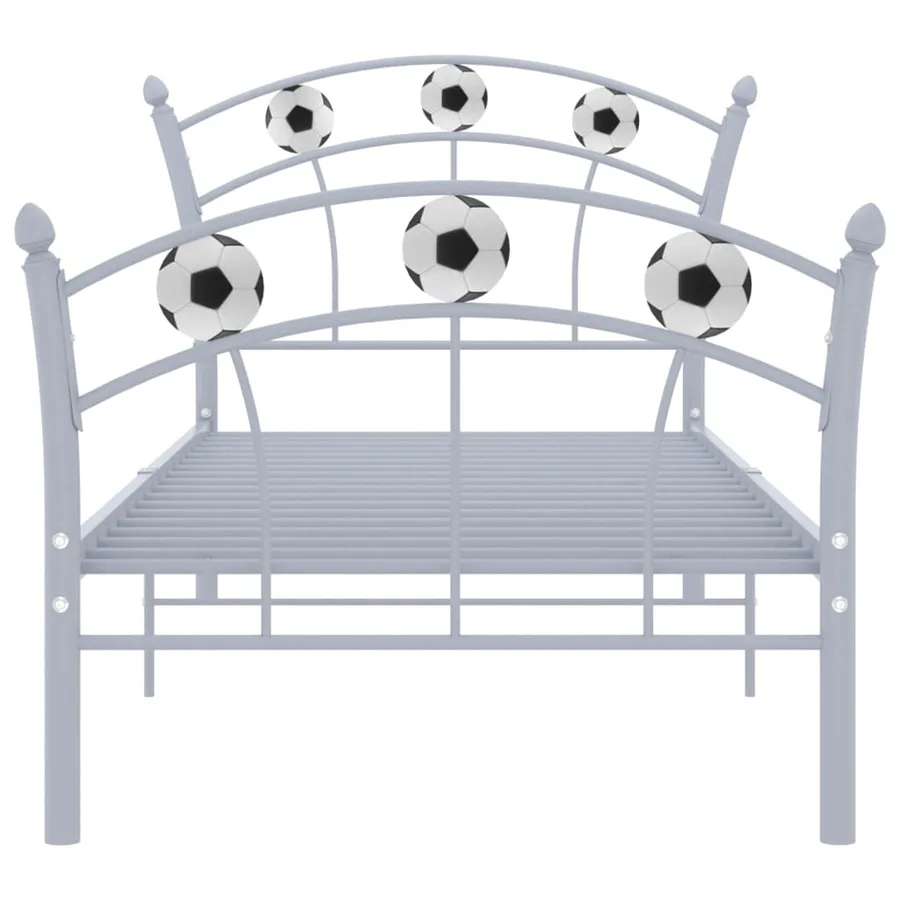 Cadre de lit sans matelas gris métal 90x200 cm - 3