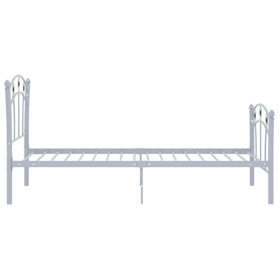 Cadre de lit sans matelas gris métal 90x200 cm - 4