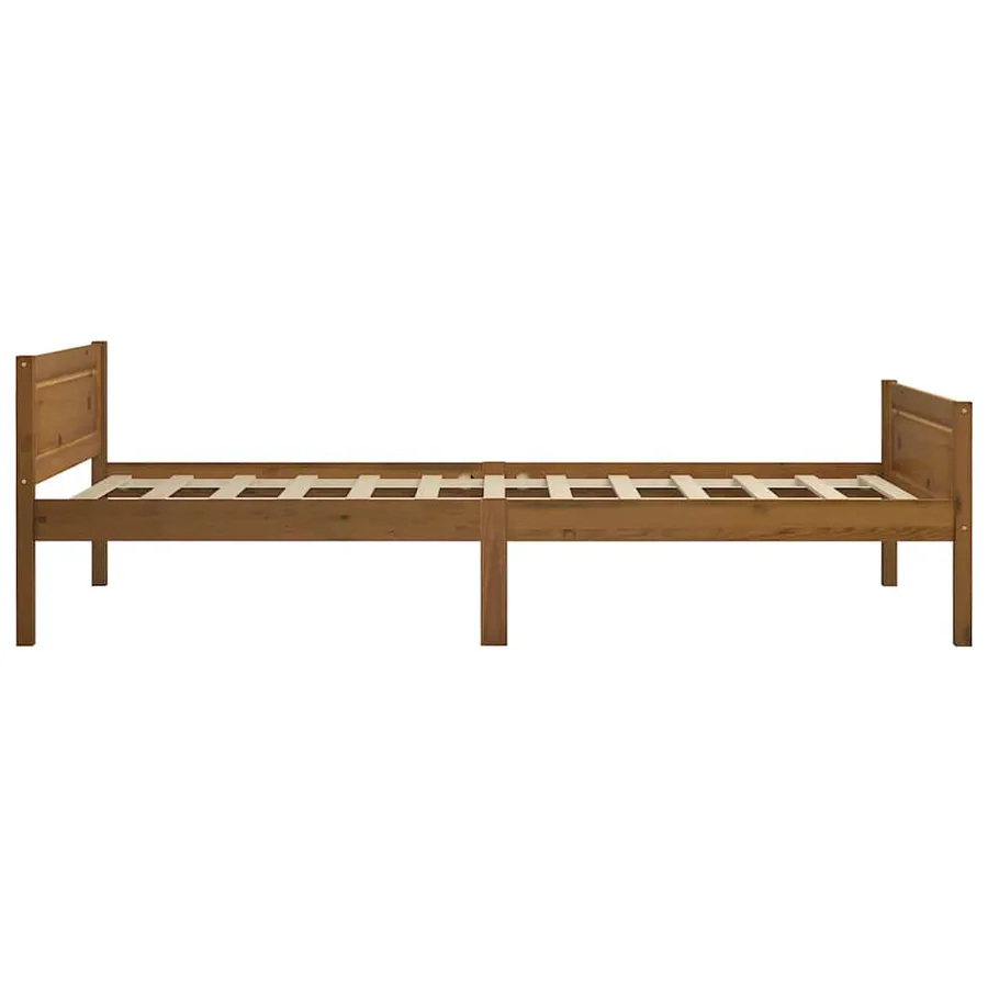 Cadre de lit sans matelas pin massif marron miel 100x200 cm - 4