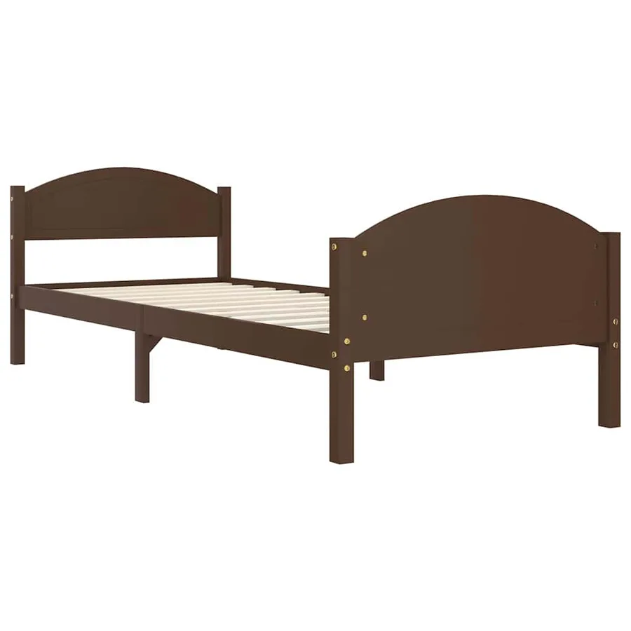 Cadre de lit sans matelas marron foncé pin massif 100x200 cm - 3