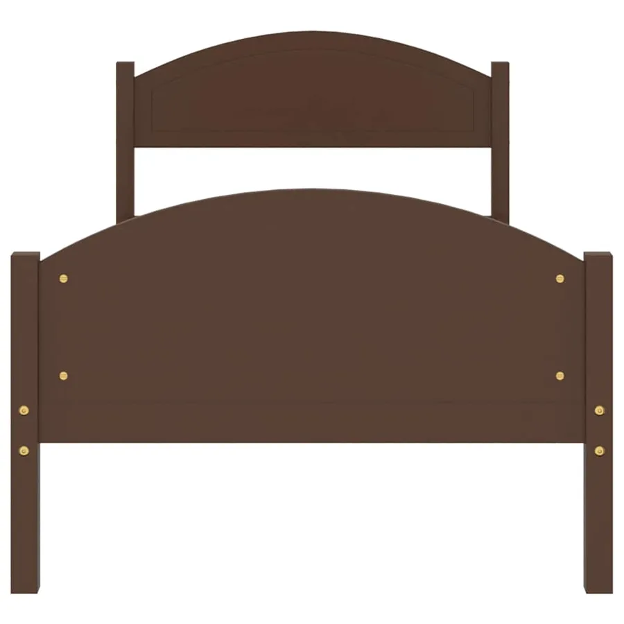 Cadre de lit sans matelas marron foncé pin massif 100x200 cm - 4