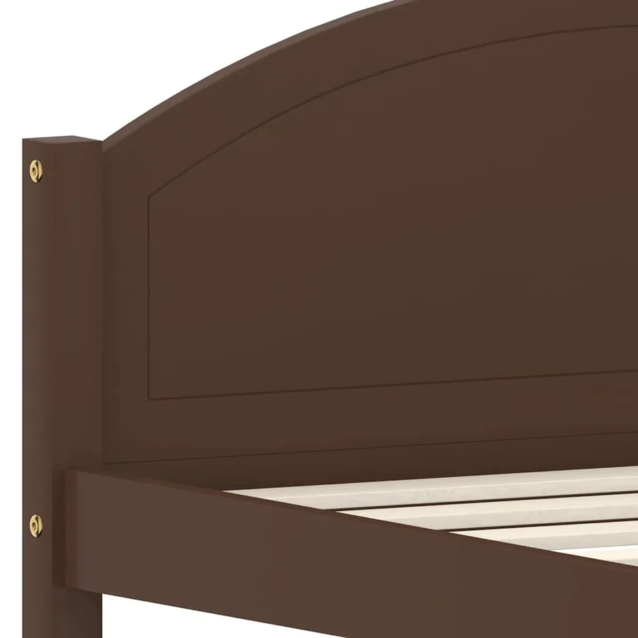 Cadre de lit sans matelas marron foncé pin massif 100x200 cm - 6