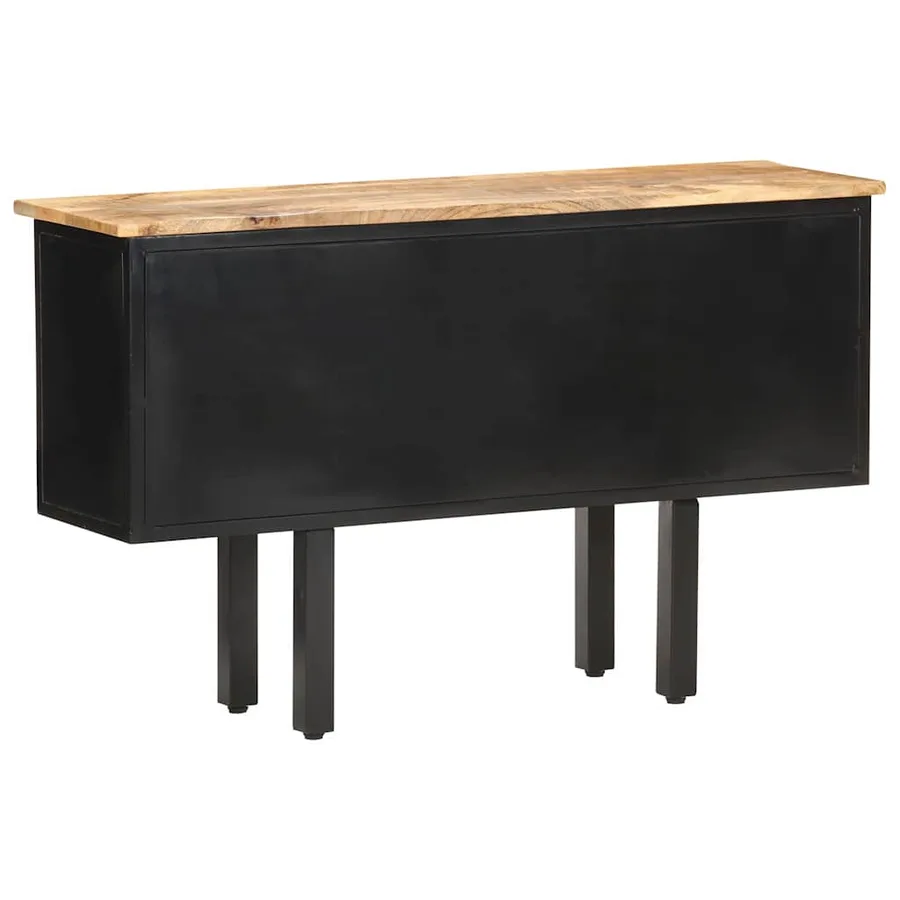 Buffet 110x30x65 cm Bois de manguier massif brut et acier - 3