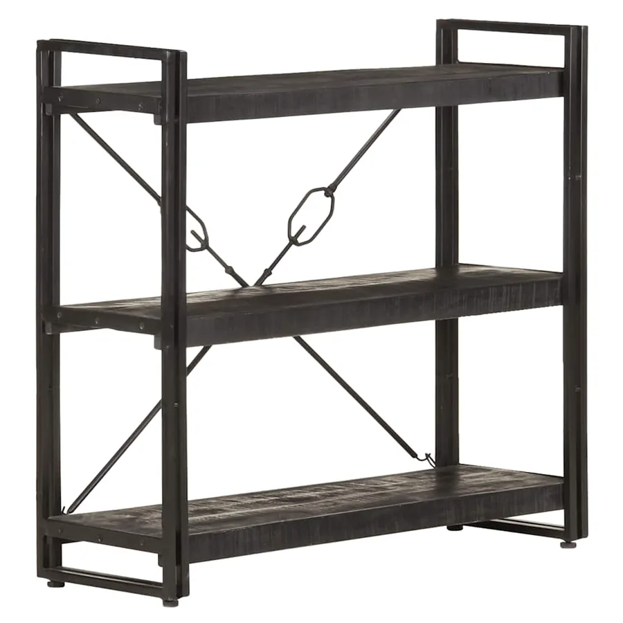 Bibliothèque à 3 niveaux 90x30x80 cm Bois de manguier massif