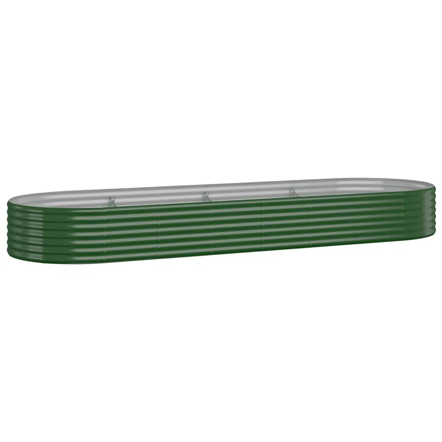Lit surélevé de jardin Acier galvanisé 322x100x36cm Vert - 2