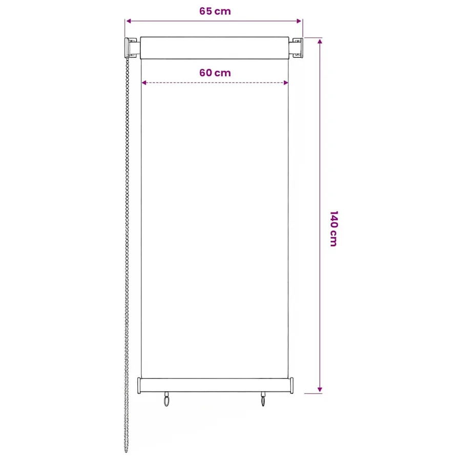 Store roulant d'extérieur 65 (l) x 140 (H) cm HDPE bleu - 6