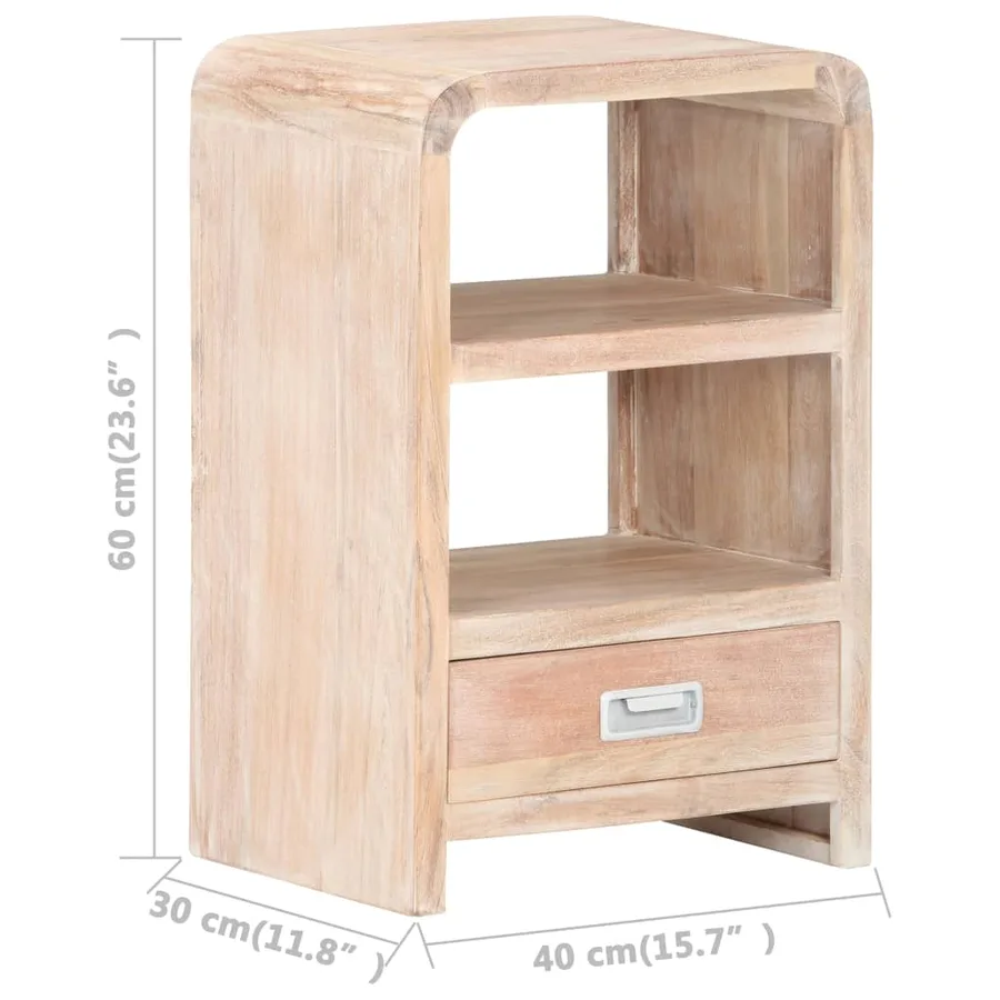 Table de chevet 40x30x60 cm Bois d'acacia massif - 8