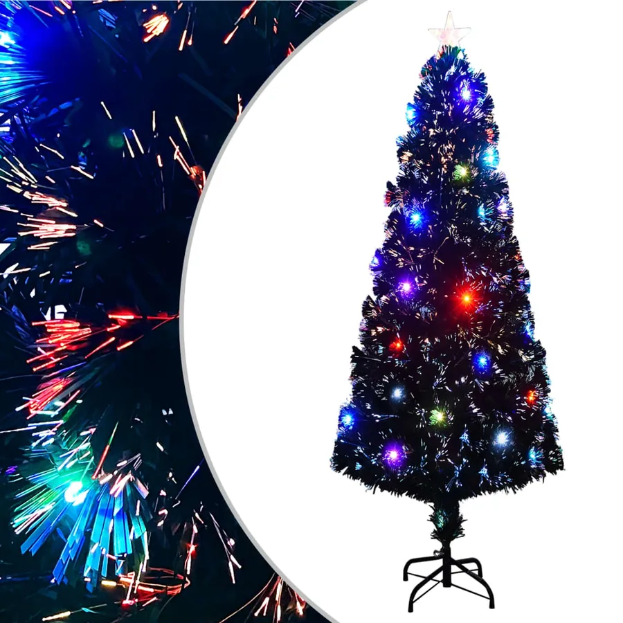 Arbre de Noël pré-éclairé avec support et LED 240 cm fibre optique