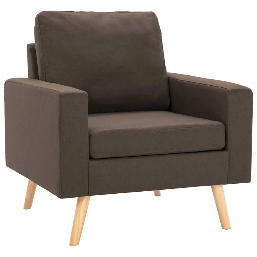 Fauteuil marron tissu - 2