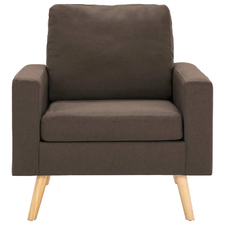 Fauteuil marron tissu - 3