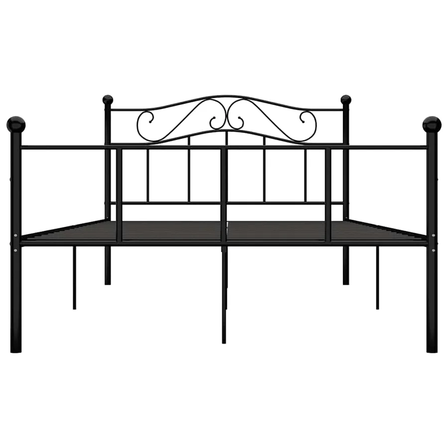 Cadre de lit sans matelas noir métal 140x200 cm - 3