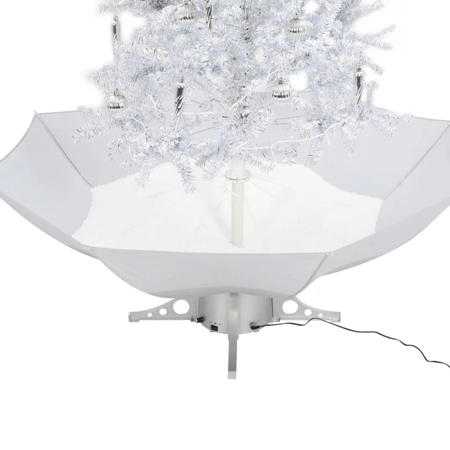 Arbre de Noël neigeux avec base de parapluie Blanc 190 cm - 8